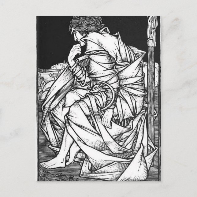 Frey sitzend auf dem Thron von Odin Postkarte (Vorderseite)