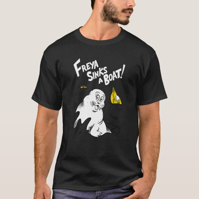 Freya der Walrus sinkt ein Boot T-Shirt (Vorderseite)