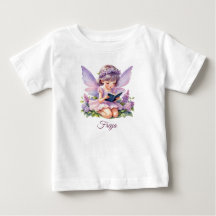 Freya Fliederfee personalisiertes Baby-T-Shirt