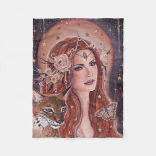 Freya Göttin von Lynx von Renee Lavoie Fleecedecke