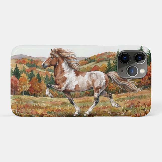 Freya Isländerpferd im Herbstwald Case-Mate iPhone Hülle (Rückseite (Horizontal))
