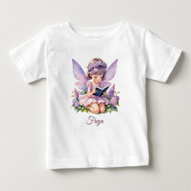 Freya Lilac Fairy Personalisiert Baby T - Shirt (Vorderseite)