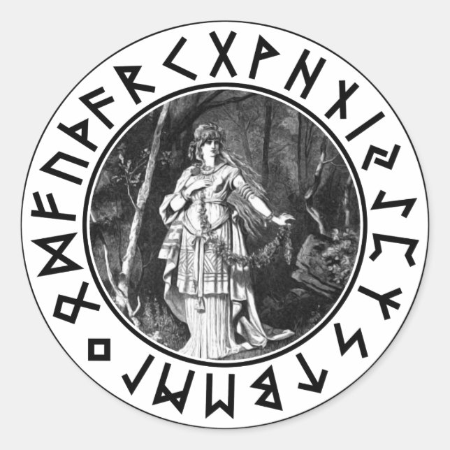 Freya Shield Runder Aufkleber (Vorderseite)