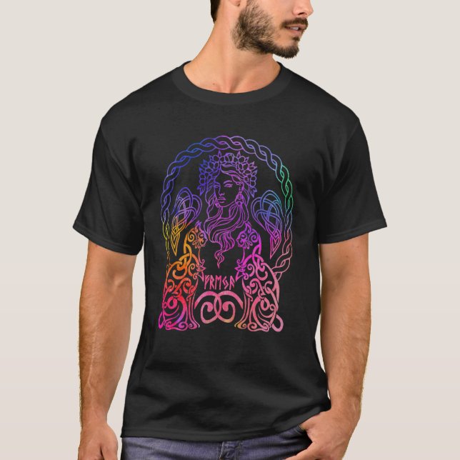 Freya Viking Goddess Freyja Norse Mythology Rainbo T-Shirt (Vorderseite)