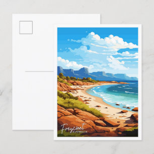 Freycinet Australien Reise Vintage-Illustration Postkarte