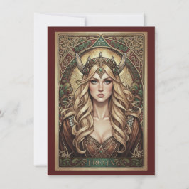 Freyja Nordische Göttin Kunst Flache Dankeskkarte Dankeskarte