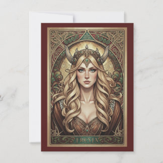 Freyja Nordische Göttin Kunst Flache Dankeskkarte Dankeskarte