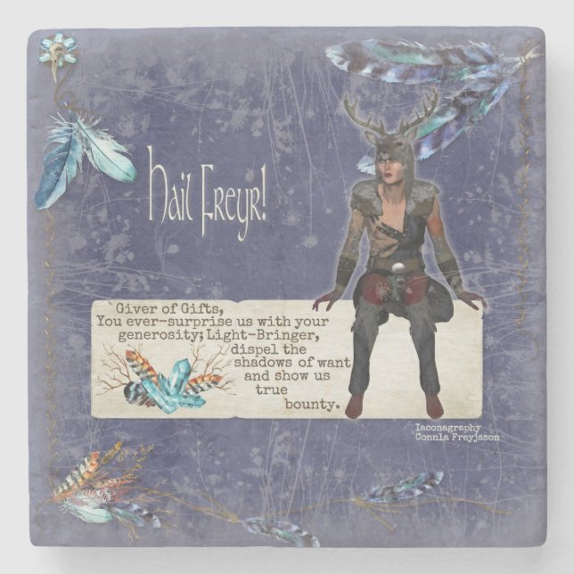 Freyr Fleck, der Marmoraltar-Fokusse segnet Steinuntersetzer (Vorderseite)