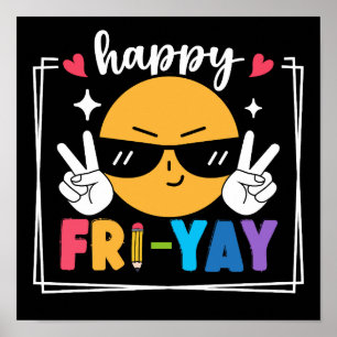 Fri-Yay Funny Funny Freitag Wochenende Lehrerin St Poster