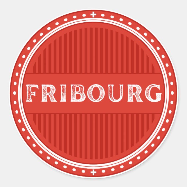 Fribourg City Pride Emblem – Swiss Identity Runder Aufkleber (Vorderseite)
