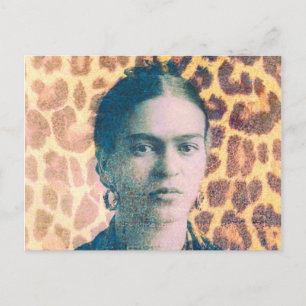 Frida Big Cat Print Background Postkarte
