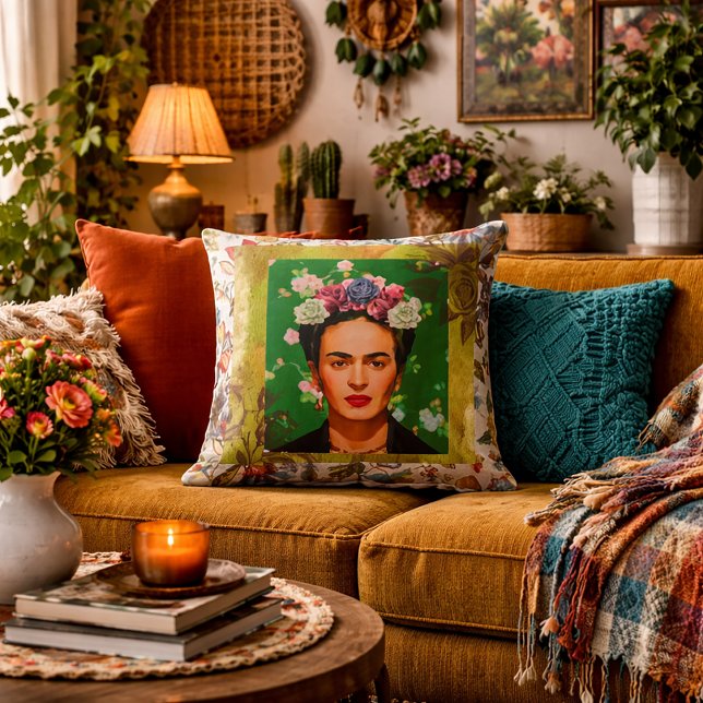 Frida Blume Throw Kissen (Von Creator hochgeladen)