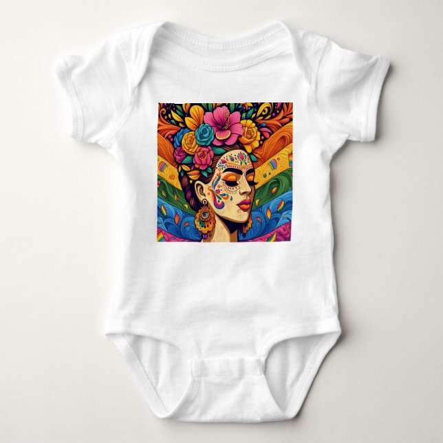 Frida inspiriert baby strampler (Vorderseite)