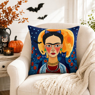 Frida Inspirierte Volkskunst Schwarze Katze Vollmo Kissen