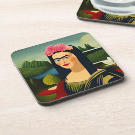 Frida Kahlo als Mona Lisa Hard Plastic Untersetzer