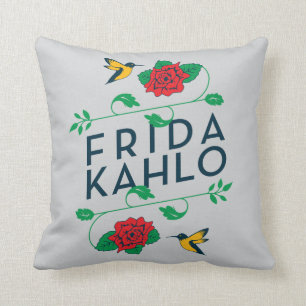Frida Kahlo   BlumenTypografie Kissen