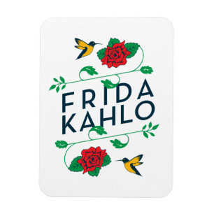Frida Kahlo   BlumenTypografie Magnet