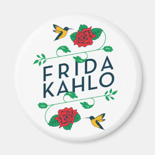 Frida Kahlo   BlumenTypografie Magnet