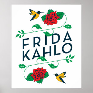 Frida Kahlo BlumenTypografie Poster