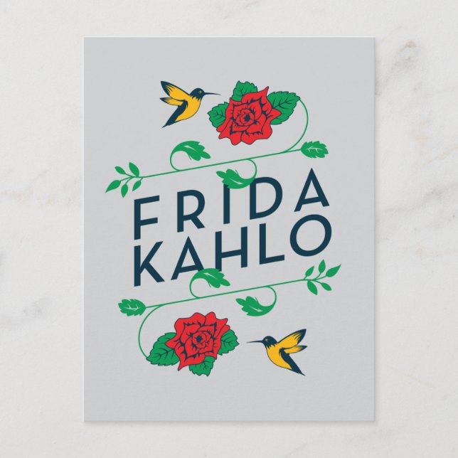 Frida Kahlo | BlumenTypografie Postkarte (Vorderseite)