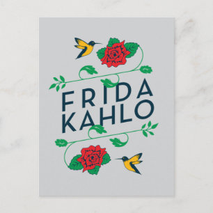 Frida Kahlo   BlumenTypografie Postkarte