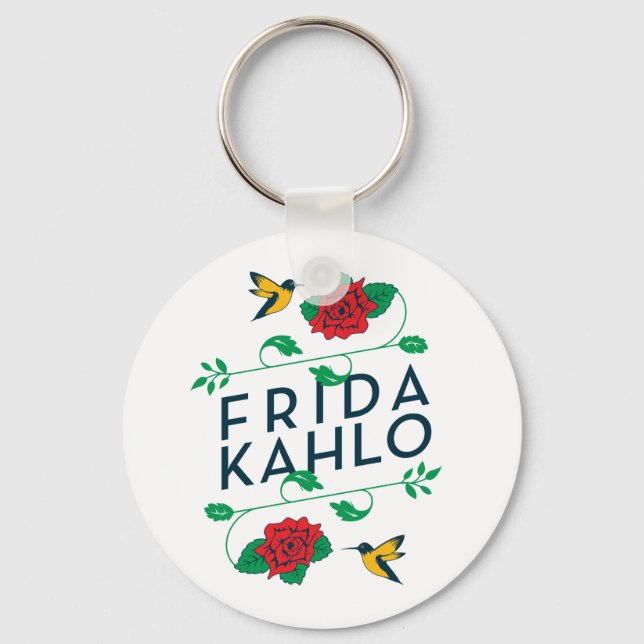 Frida Kahlo | BlumenTypografie Schlüsselanhänger (Vorderseite)