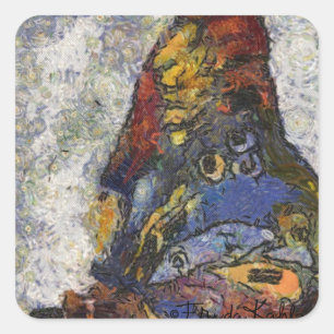 Frida Kahlo Butterfly Monet Inspire Quadratischer Aufkleber