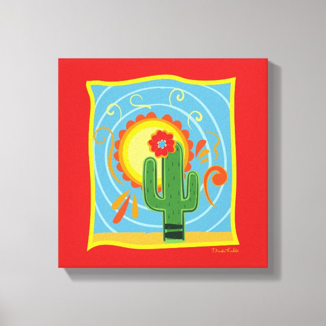 Frida Kahlo Cactus Graphic Leinwanddruck (Vorderseite)