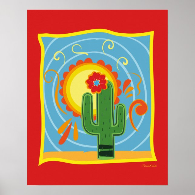 Frida Kahlo Cactus Graphic Poster (Vorne)