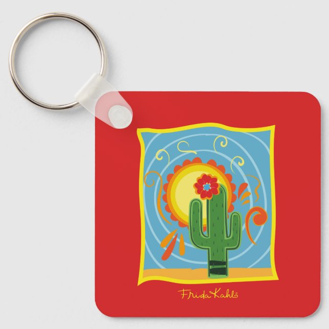 Frida Kahlo Cactus Graphic Schlüsselanhänger (Vorderseite)