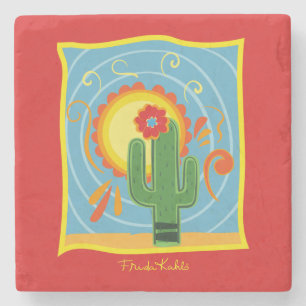 Frida Kahlo Cactus Graphic Steinuntersetzer