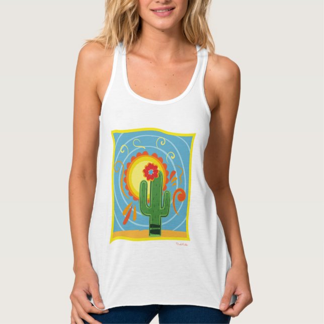 Frida Kahlo Cactus Graphic Tank Top (Vorderseite)
