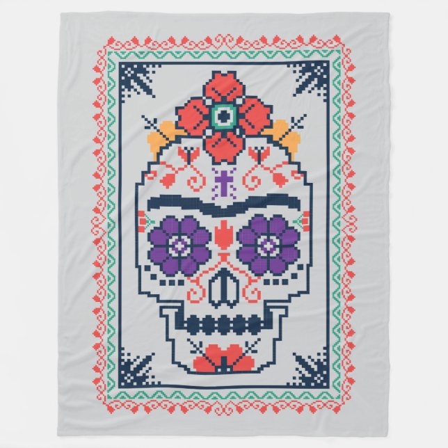 Frida Kahlo | Calavera Fleecedecke (Vorderseite)