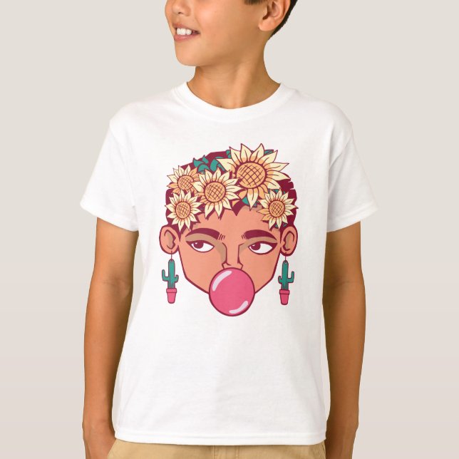 Frida Kahlo Cartoon T-Shirt (Vorderseite)