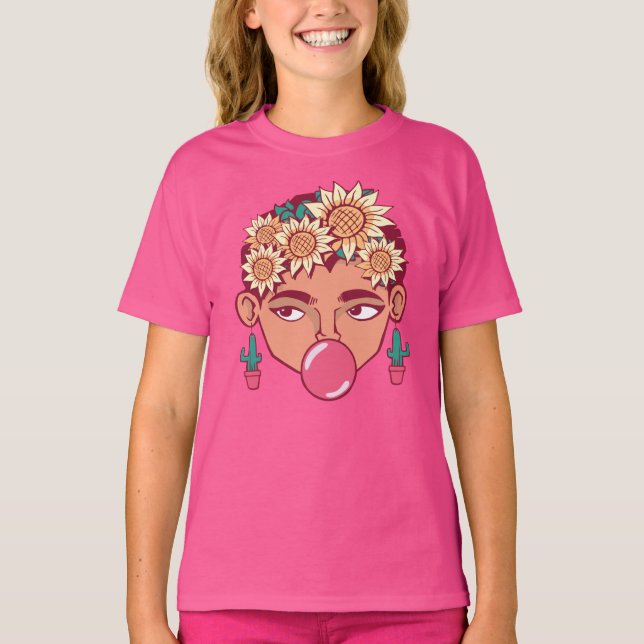 Frida Kahlo Cartoon T-Shirt (Vorderseite)