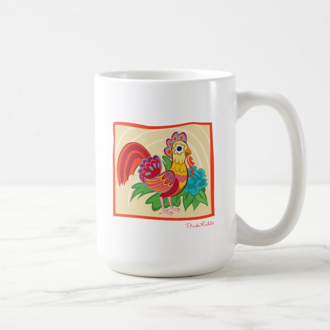 Frida Kahlo Chicken Graphic Kaffeetasse (Rechts)