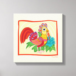 Frida Kahlo Chicken Graphic Leinwanddruck