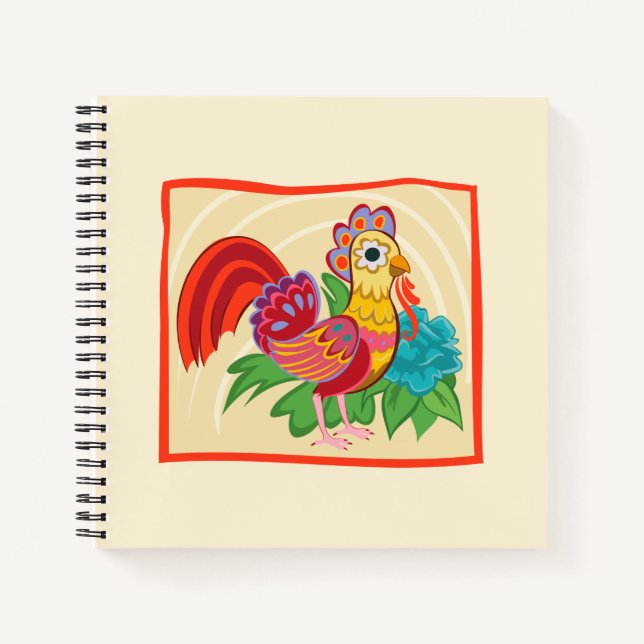 Frida Kahlo Chicken Graphic Notizbuch (Vorderseite)