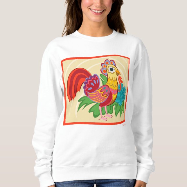 Frida Kahlo Chicken Graphic Sweatshirt (Vorderseite)
