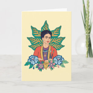 Frida Kahlo Colorful Floral Graphic Karte
