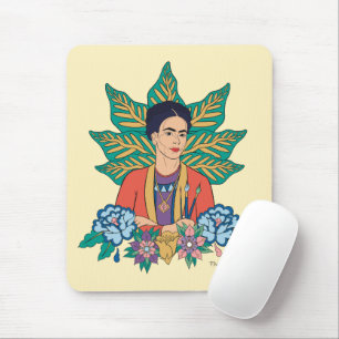 Frida Kahlo Colorful Floral Graphic Mousepad