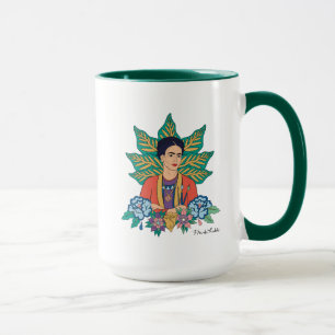 Frida Kahlo Colorful Floral Graphic Tasse