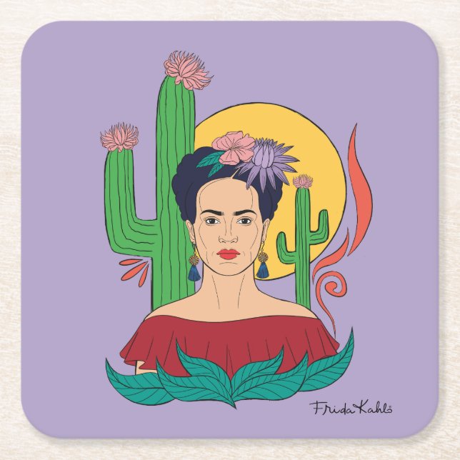 Frida Kahlo Desert Graphic Rechteckiger Pappuntersetzer (Vorderseite)
