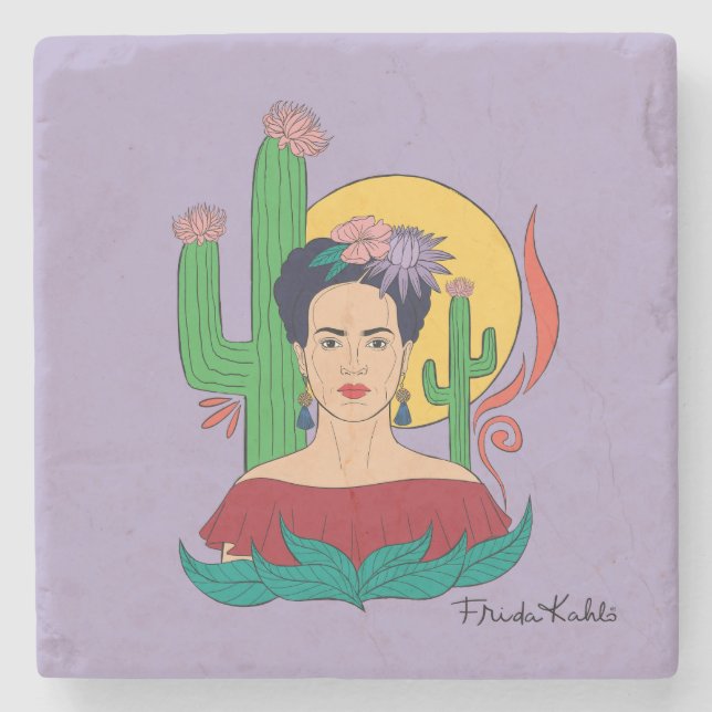 Frida Kahlo Desert Graphic Steinuntersetzer (Vorderseite)