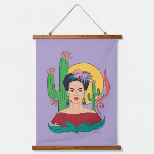 Frida Kahlo Desert Graphic Wandteppich Mit Holzrahmen