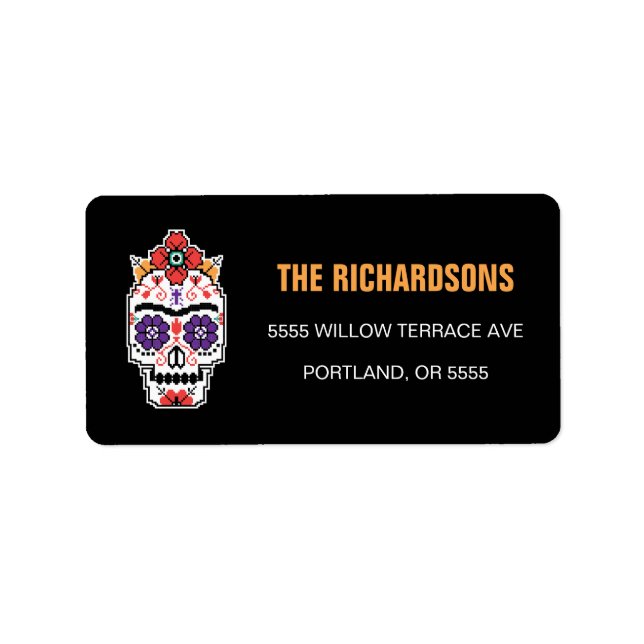 Frida Kahlo | Dia De Los Muertos Adressaufkleber (Vorne)