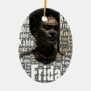 Frida Kahlo, die Porträt beschriftet Keramikornament
