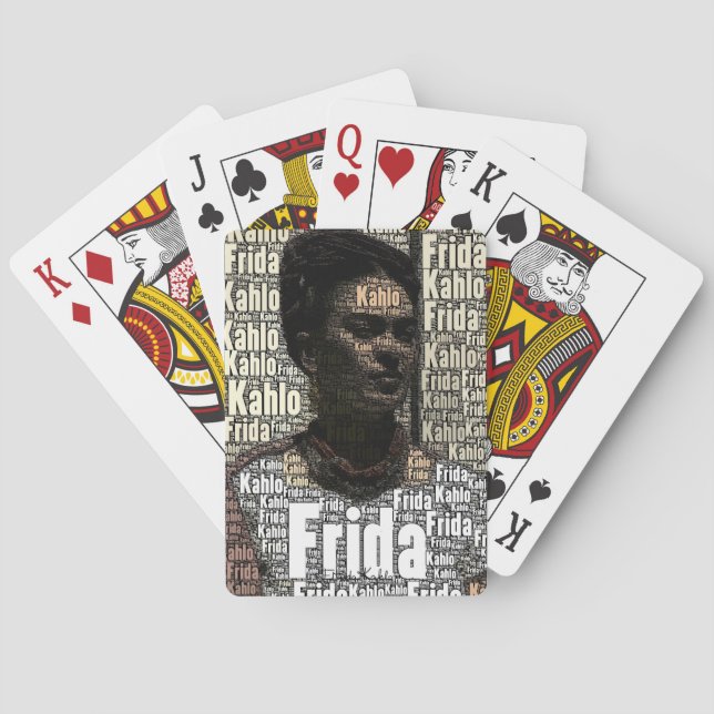 Frida Kahlo, die Porträt beschriftet Spielkarten (Rückseite)