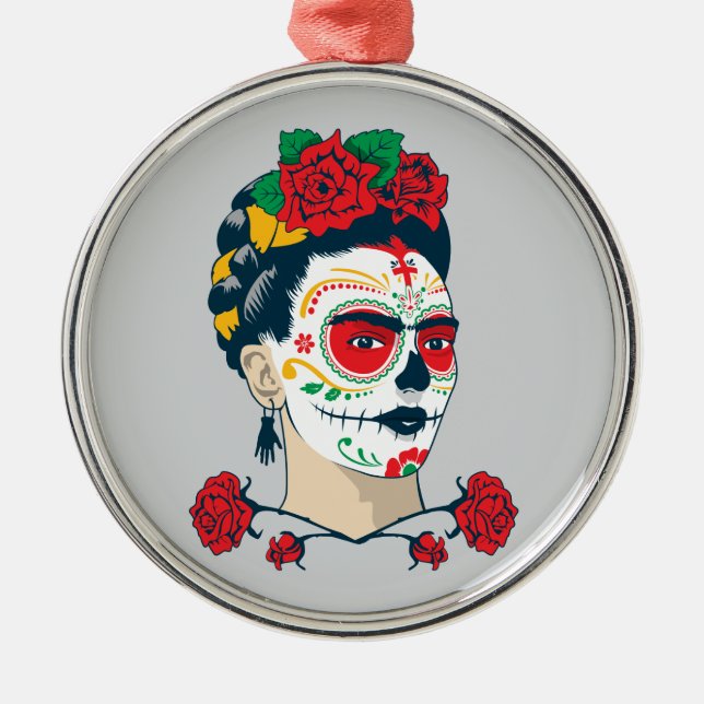 Frida Kahlo | El Día de Los Muertos Ornament Aus Metall (Vorne)