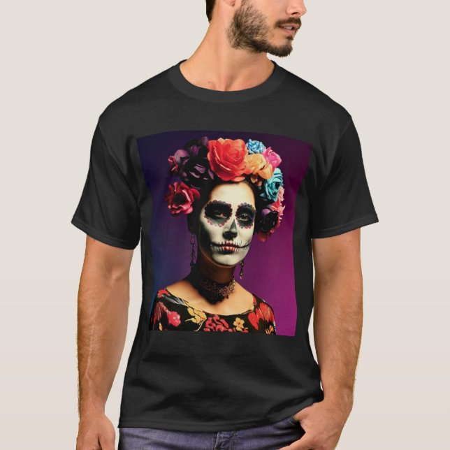 Frida Kahlo El Día de los Muertos T-Shirt (Vorderseite)